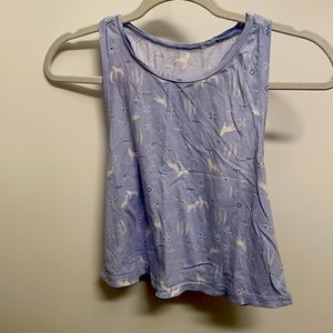 Pacsun- Cropped Tank Top w/ Wolves- Size XS
